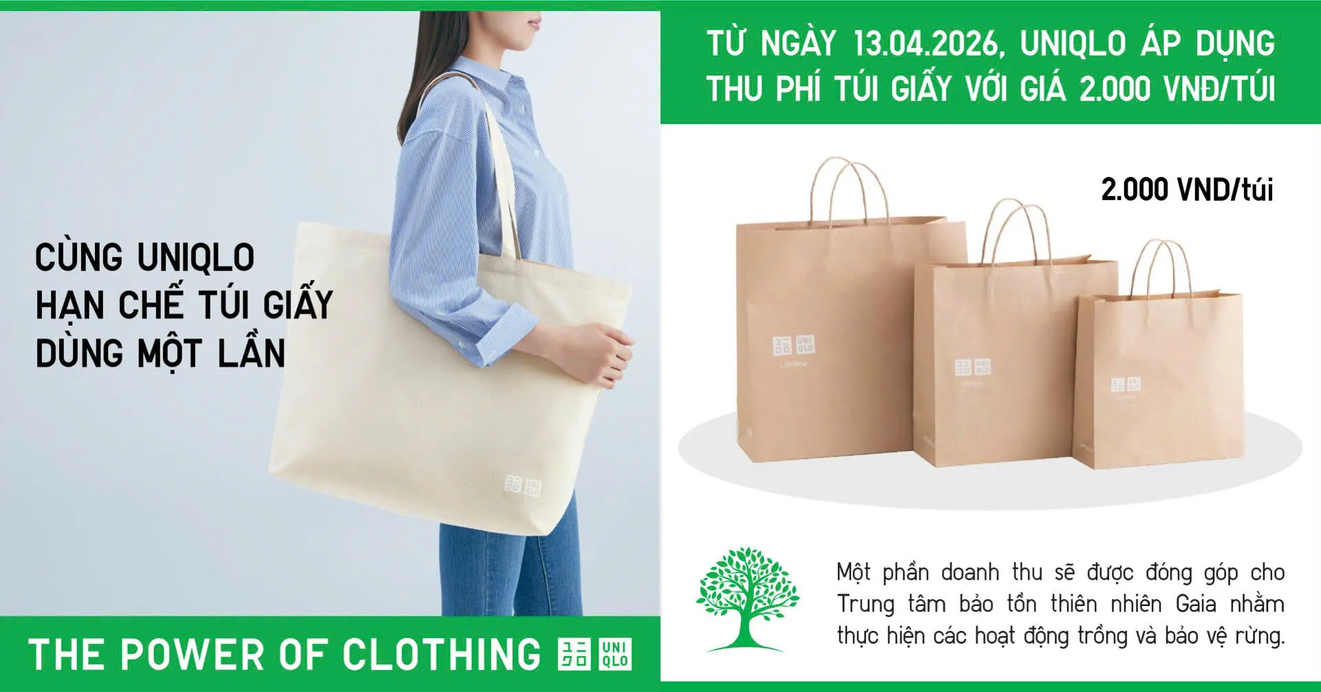 CÙNG UNIQLO HẠN CHẾ TÚI GIẤY DÙNG MỘT LẦN